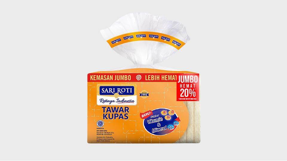 Sari Roti Roti Tawar Jumbo Kupas 300 gr