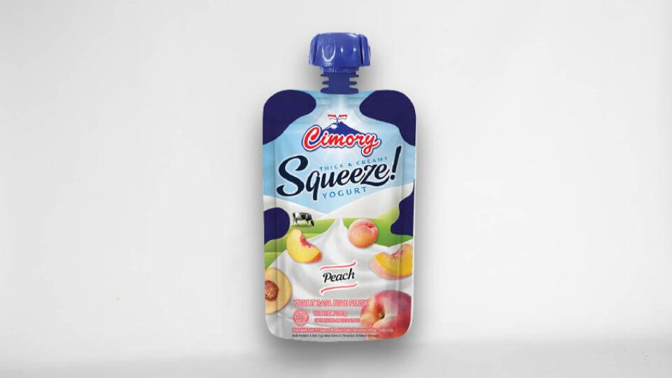 Cimory Yoghurt Squeeze Peach Pouch 120 ml